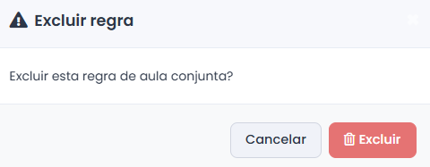 Exclusão de Aula Conjunta