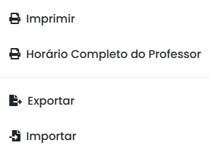 Menu de Ações