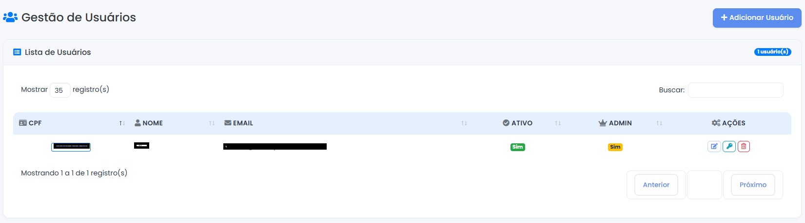 Tela de Listagem de Usuários